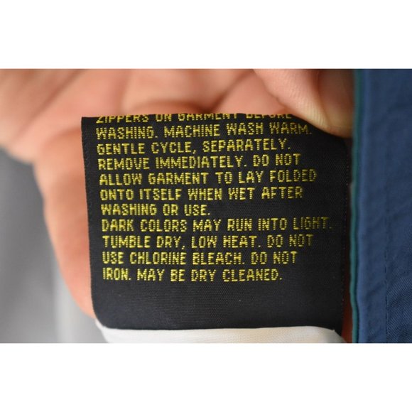 Men's Vintage Field & Stream Blue Zip up Windbreaker Zipped Hood XL - Picture 8 of 9